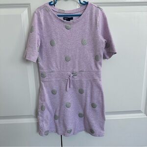 Gap Purple Cotton Dress with Silver Polka Dots Size M (8-9 Years)